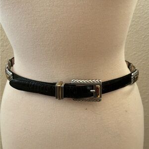 Brighton Black Belt with Silver and Gold Details